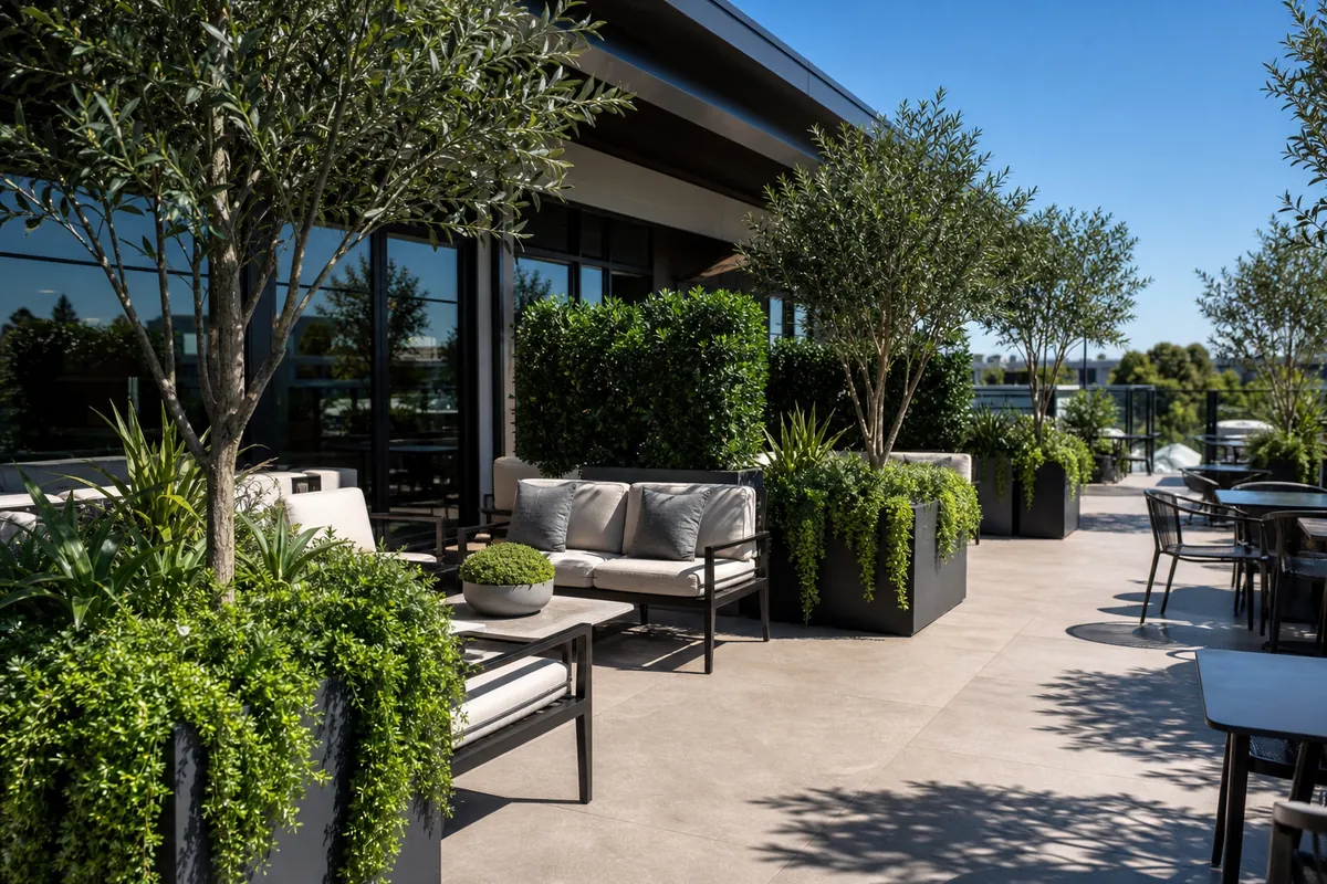 Artificial plants for commercial exteriors