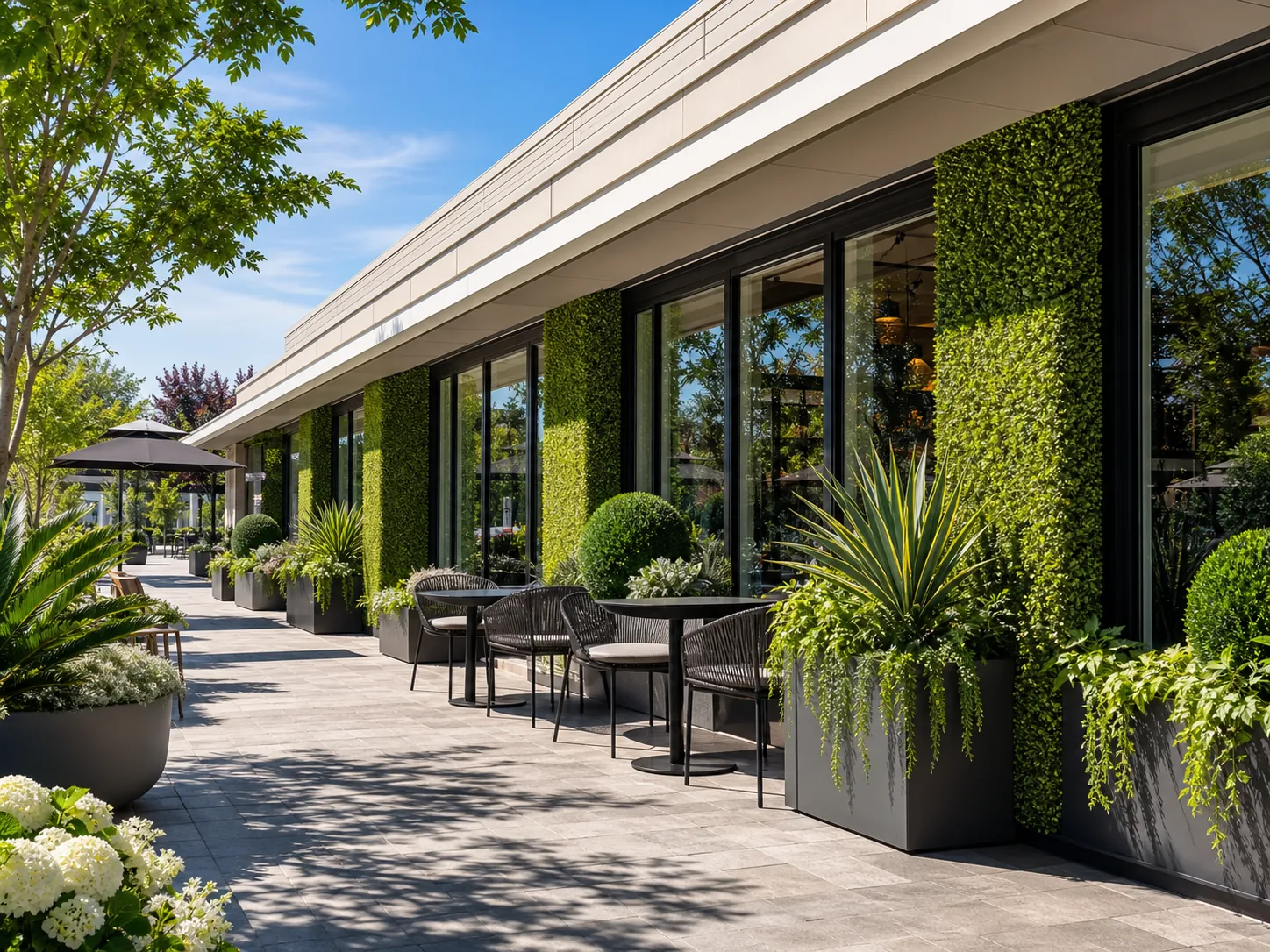 Exteriores comerciales & Patios