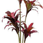 4 Head Burgundy Artificial Dracaena Tree
