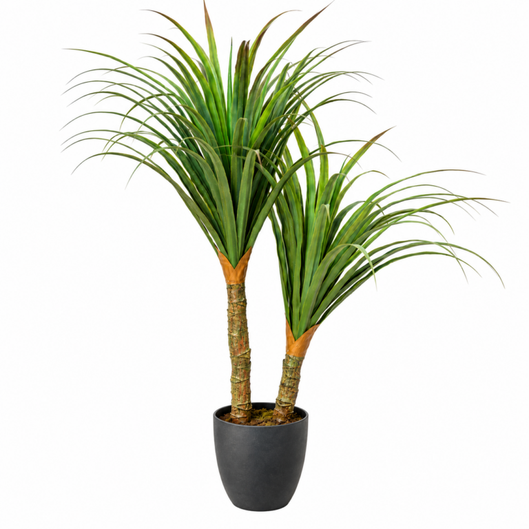 Double Stem Long Leaf Faux Tropical Plant