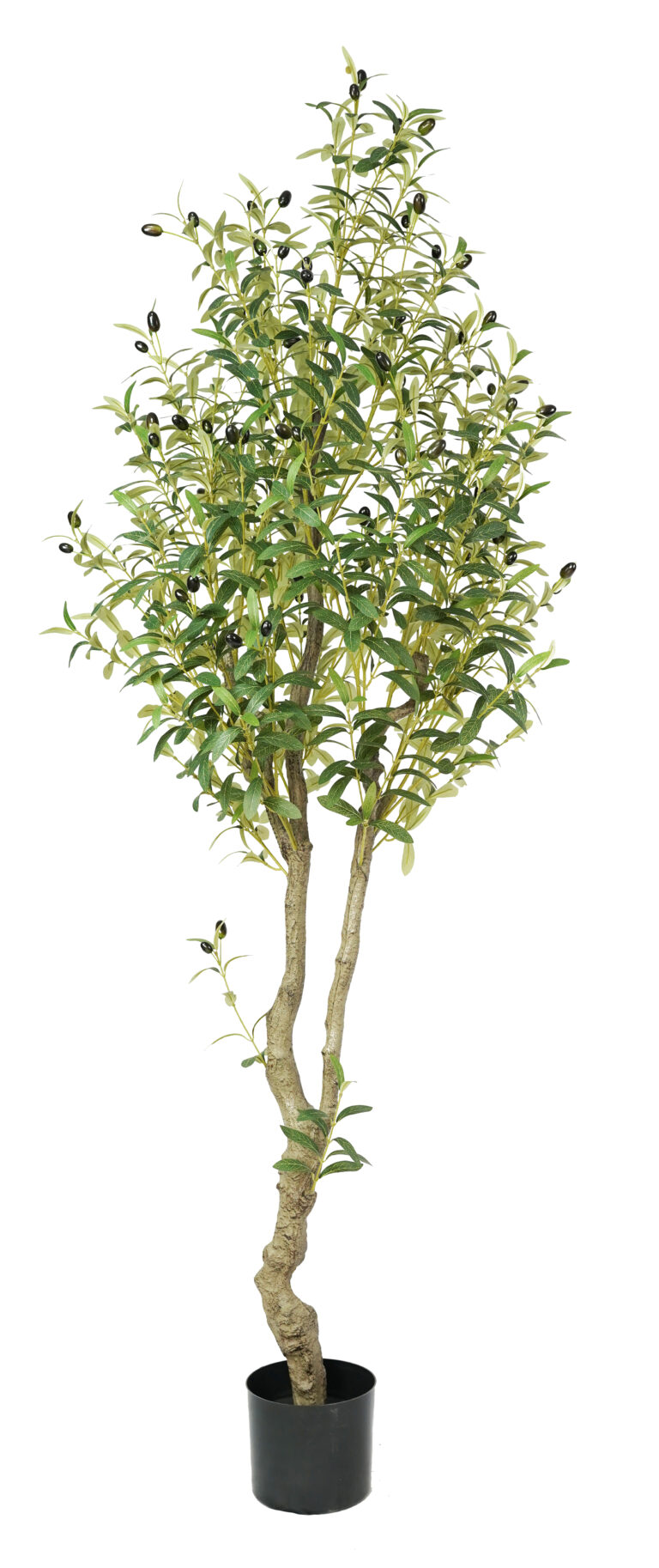 Realistic Artificial Olive Tree with Gnarled Trunk & Black Olives – Faux Mediterranean Tree